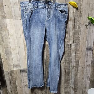 ZCO Jeans Embroidered Plus Size Bootcut Jeans 18 Western Cowgirl